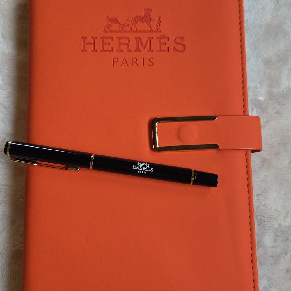 Hermes Orange Notebook‎ with Pen